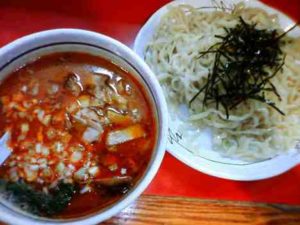 桃天花の坦々つけ麺（辛口・平打ち縮れ麺）+切り落としチャーシューの口コミ　三河島駅 徒歩5分、日暮里駅 徒歩10分