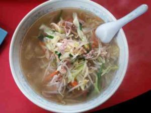 中華料理 宝来のタンメンの口コミ　ＪＲ高崎線「上尾駅」東口から徒歩約10分